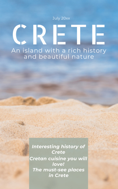 Szablon projektu Touristic Guide About Crete Island Book Cover