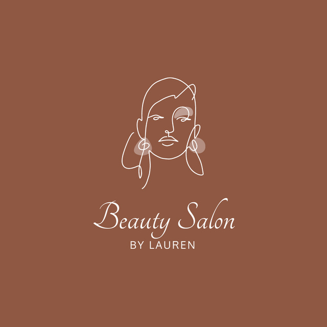 Creative Female Portrait on Beauty Emblem Logo Šablona návrhu