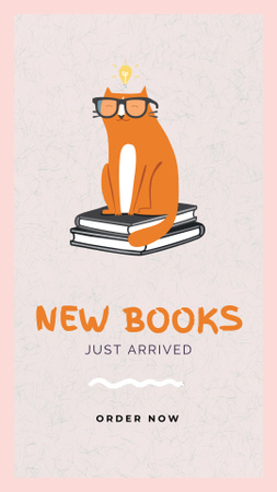 New Books Arrival Announcement with Illustration Instagram Video Story Design Template