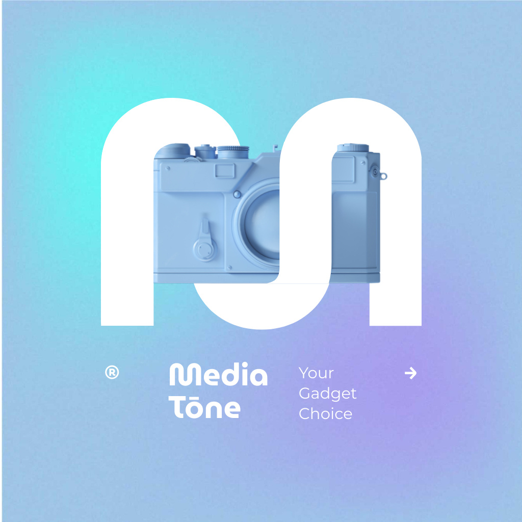 Gadgets Store Offer with Camera Illustration Logo Šablona návrhu