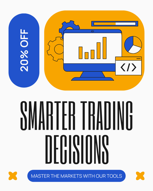Szablon projektu Smart Tools for Market Trading at Discount Instagram Post Vertical