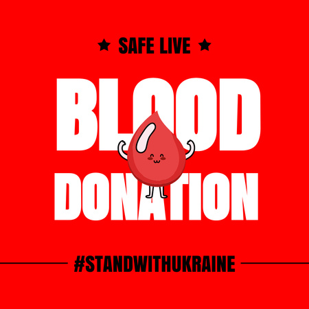 Save Lives Ukrainians,Donate Blood Instagram Design Template