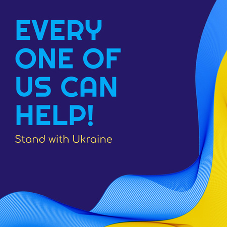 Soita seisomaan Ukrainan kanssa Instagram AD Design Template