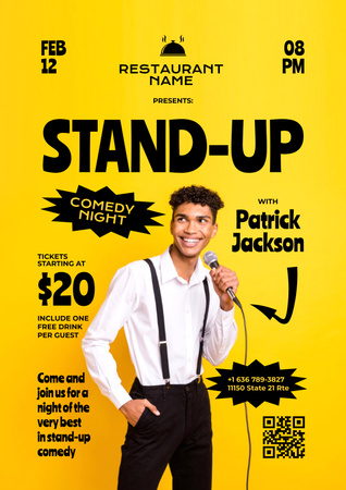 Stand-Up Event in Restaurant Poster – шаблон для дизайну