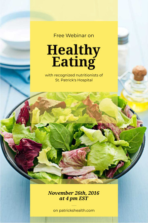 Platilla de diseño Free webinar of healthy eating Pinterest