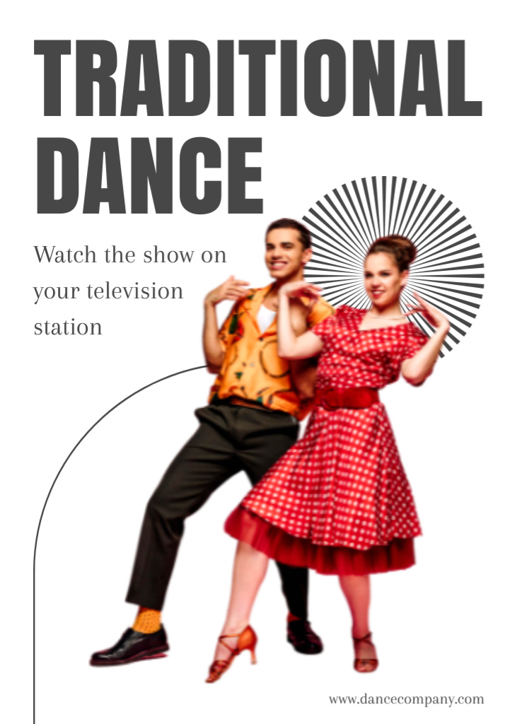 Ontwerpsjabloon van Flayer van Traditional Dance Performance Ad with Couple