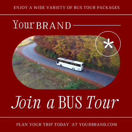 Plantilla de diseño de Bus Travel Tour Announcement Animated Post 