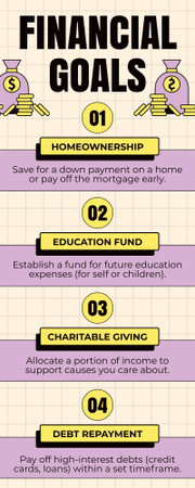 Ontwerpsjabloon van Infographic van Overview of Financial Goals