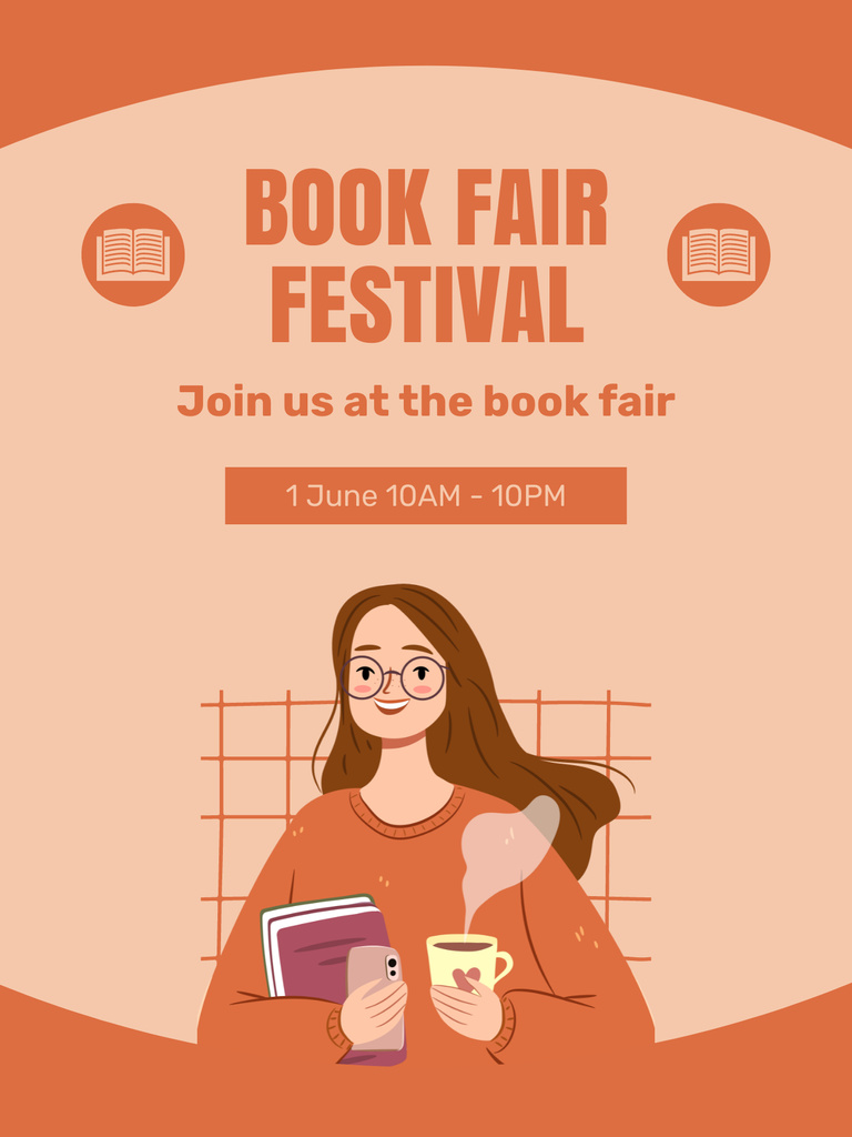 Book Festival for Readers Poster US Modelo de Design