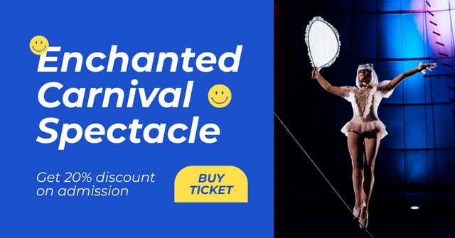 Mystifying Carnival Spectacle With Performances Facebook AD Design Template