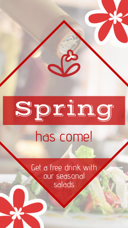 Platilla de diseño Cooking Spring Salads With Free Drinks TikTok Video