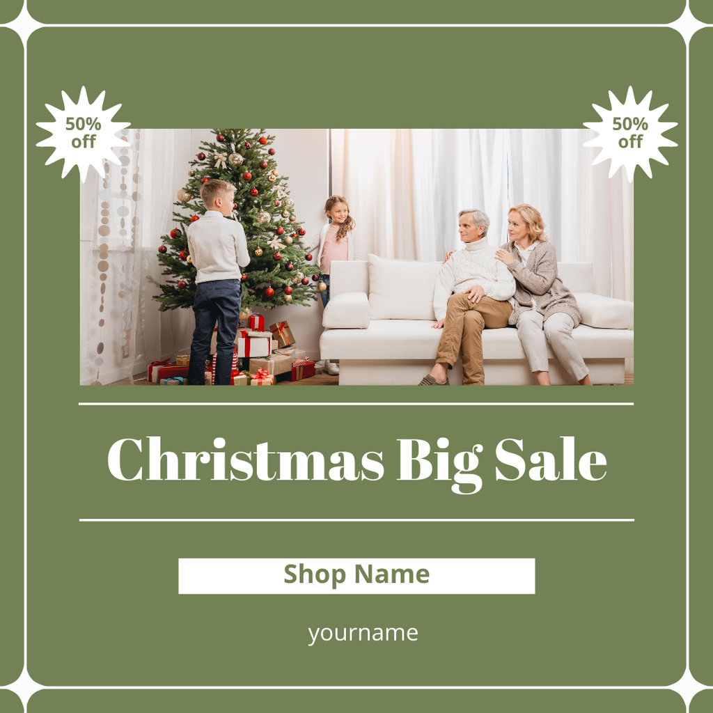 Christmas Essentials for Home Big Sale Instagram AD Design Template