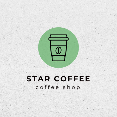 Platilla de diseño Coffee Shop Ad with Cup with with Coffee Bean Logo 1080x1080px