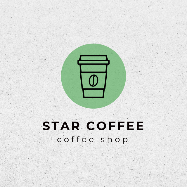 Template di design Coffee Shop Ad with Cup with with Coffee Bean Logo 1080x1080px
