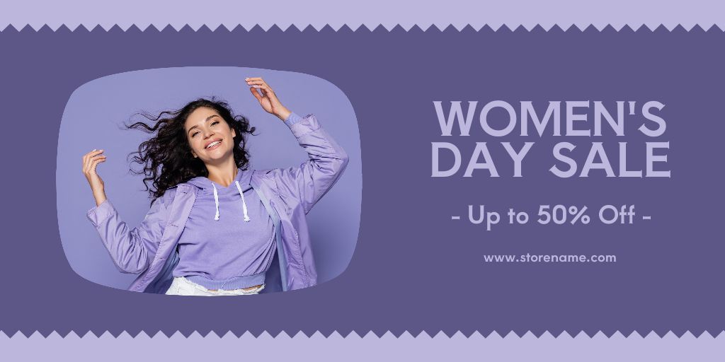 Women's Day with Discount Offer Twitter Šablona návrhu