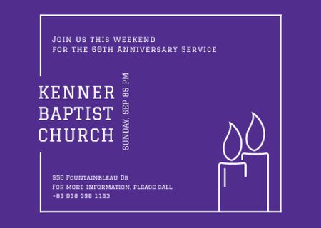 Baptist Church Ad with Candles Card Design Template
