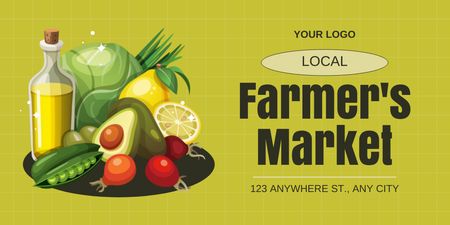 Fresh and Healthy Foods at Local Farmer's Market Twitter Design Template