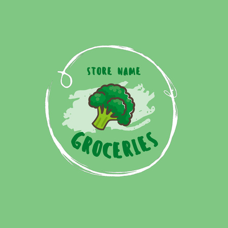 Ontwerpsjabloon van Animated Logo van Groenten Detailhandel in Kruidenierswinkel