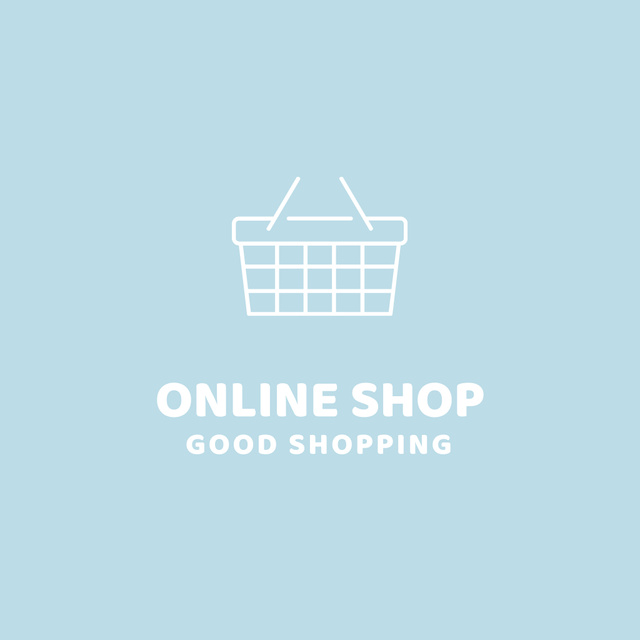 Online Store Emblem with Shopping Cart Logo Design Template