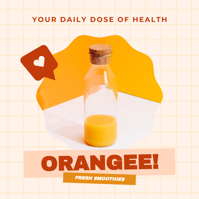 Healthy Nutrition Offer with Orange Smoothie Instagramデザインテンプレート