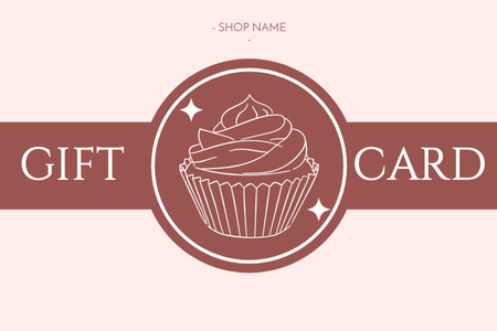 Designvorlage Sonderangebot mit Illustration eines süßen Cupcakes für Gift Certificate