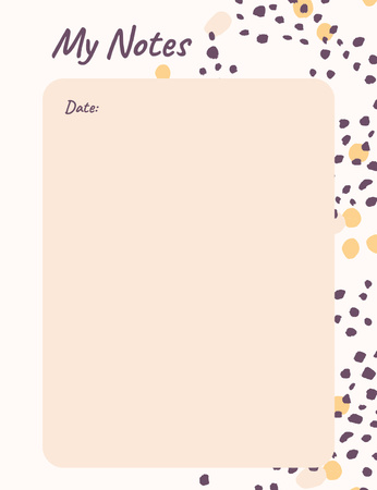 Personal Daily Time Scheduler with Colorful Blots Notepad 107x139mm Design Template