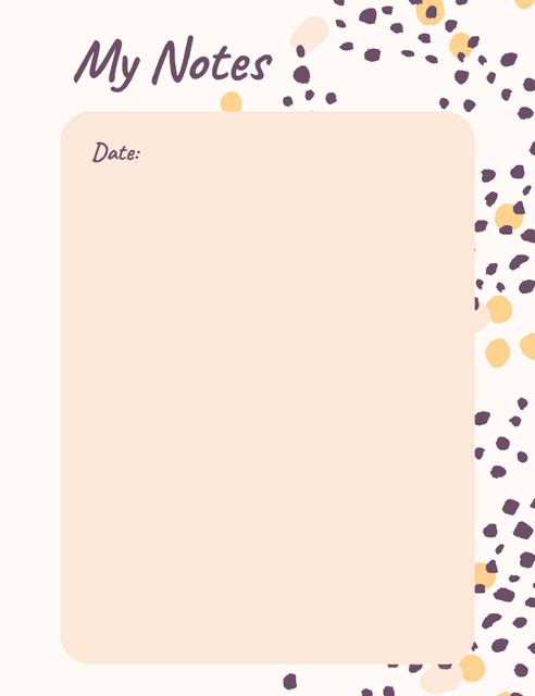 Ontwerpsjabloon van Notepad 107x139mm van Personal Daily Time Scheduler with Colorful Blots