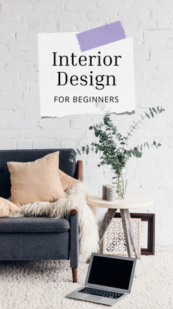 Interior Design Courses Ad Instagram Story Design Template