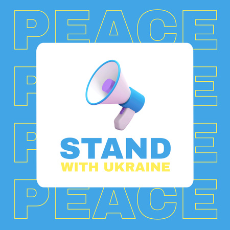 Äänekäs viesti Lopeta sota Ukrainassa Instagram Design Template