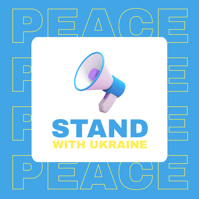Loud Message Stop War in Ukraine Instagram tervezősablon