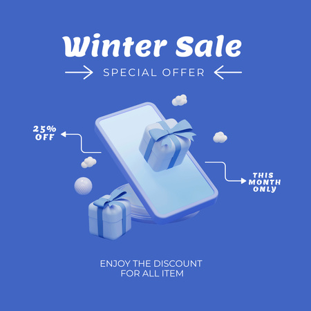 Winter Sale for All Items Instagram Design Template