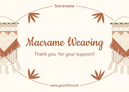 Platilla de diseño Macrame Weaving Craft Store Card