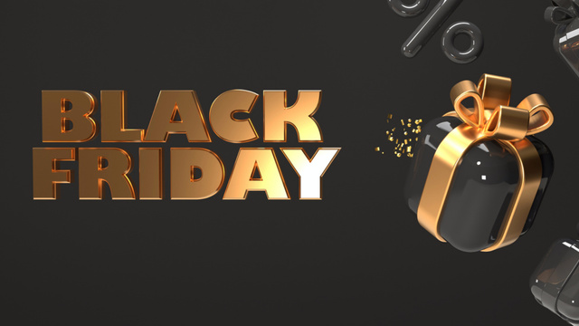 Template di design Black Friday Deal And Gifts With Bow Zoom Background