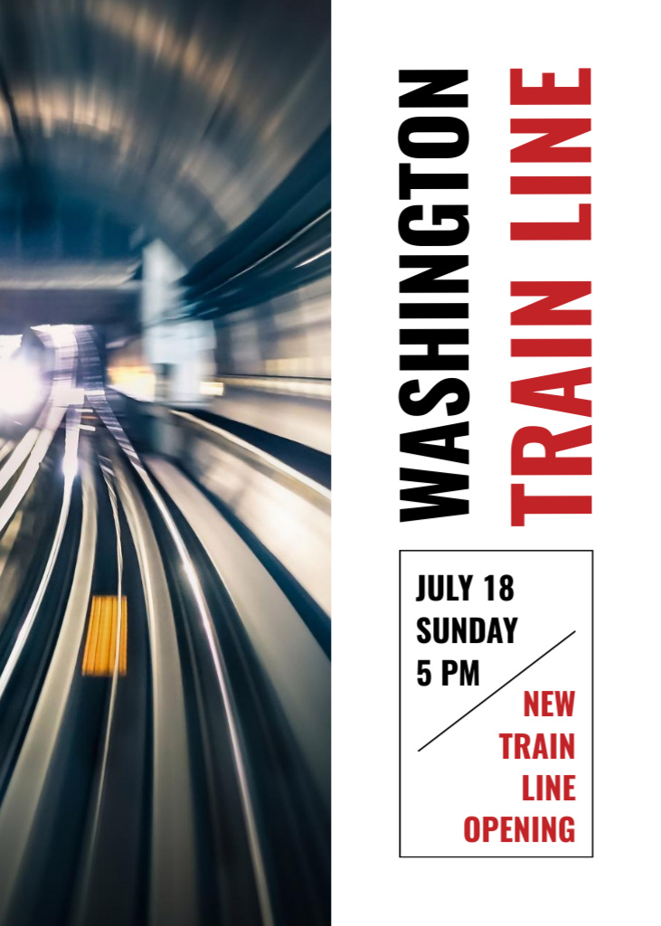 Train Line Opening Announcement Station Interior Invitation – шаблон для дизайну