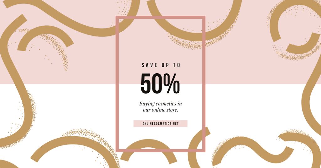 Sale Offer Pink and Golden Pattern Facebook AD Design Template