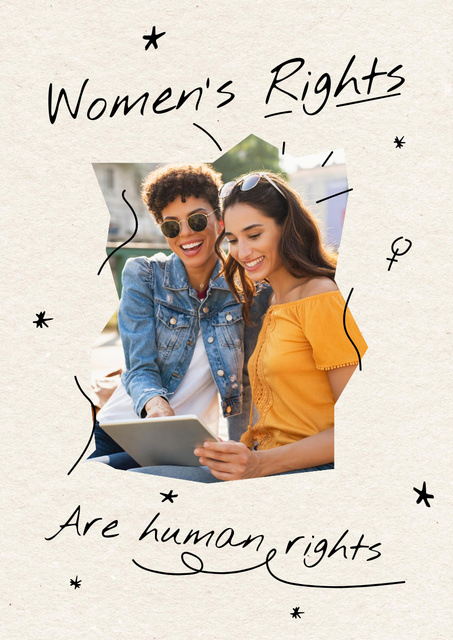 Modèle de visuel Awareness about Women's Rights with Smiling Women - Poster A3