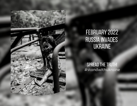 Tietoisuus Ukrainan sodasta ja vetoomus totuuden levittämiseen Flyer 8.5x11in Horizontal Design Template