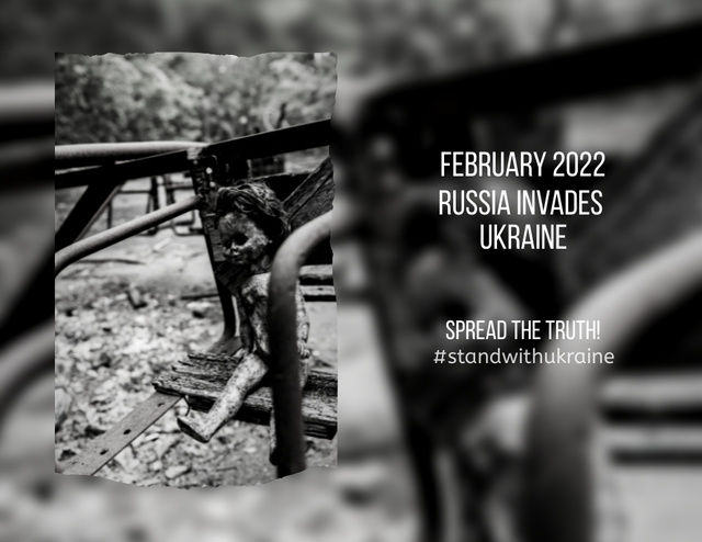 Awareness About War in Ukraine And Appeal To Spread Truth Flyer 8.5x11in Horizontal Modelo de Design
