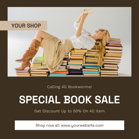 Modèle de visuel Special Book sale - Instagram