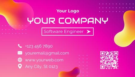 Ontwerpsjabloon van Business Card US van Software Engineer Services-advertentie