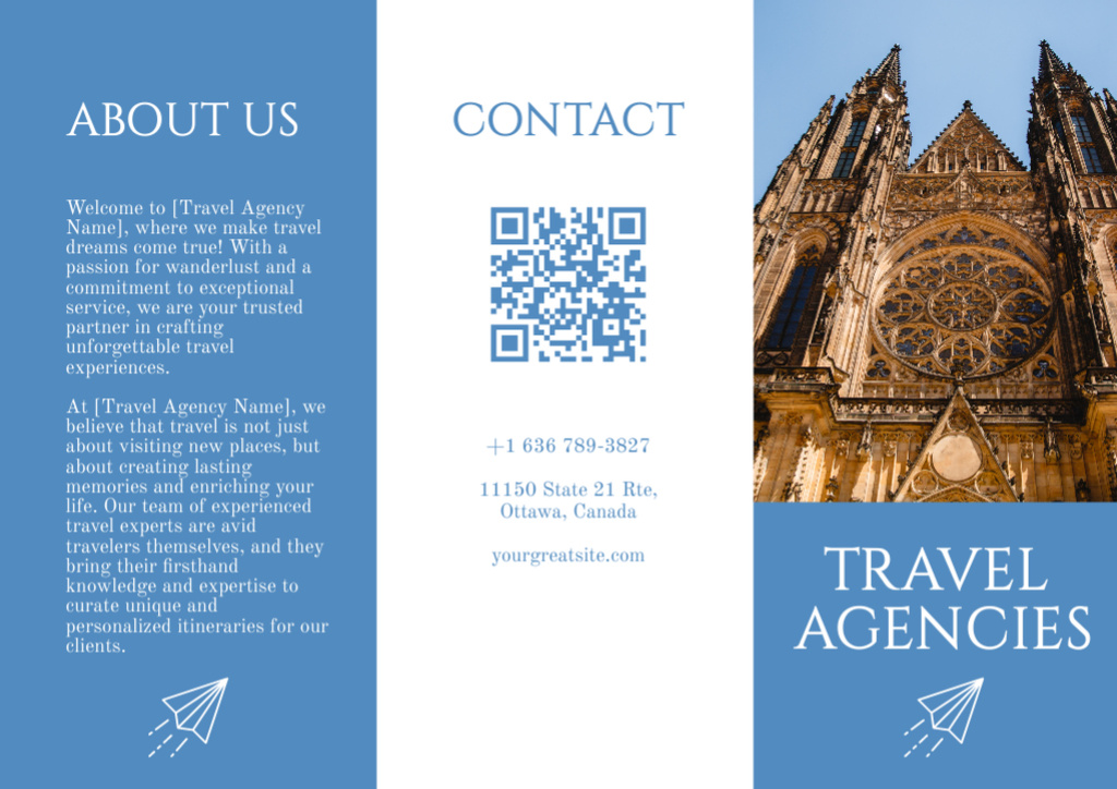 Plantilla de diseño de Travel Agency Services Offer Brochure 