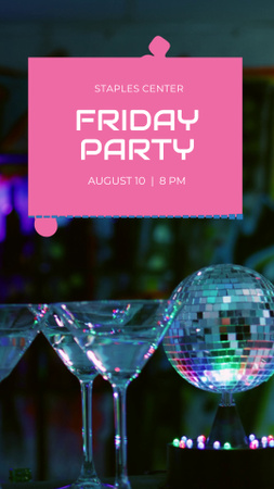 Friday Night Party with Drinks and Fun TikTok Video Design Template