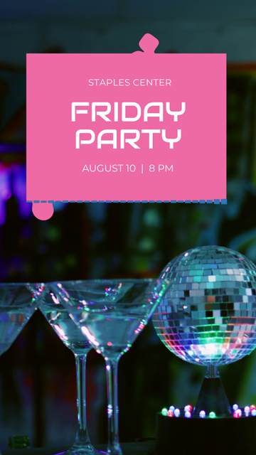 Friday Night Party with Drinks and Fun TikTok Videoデザインテンプレート