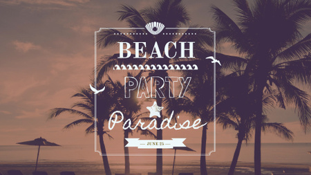 Summer Trip Offer Palm Trees at sunset FB event cover Design Template