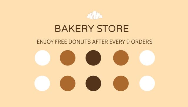 Bakery Store Loyalty Program Business Card US Design Template