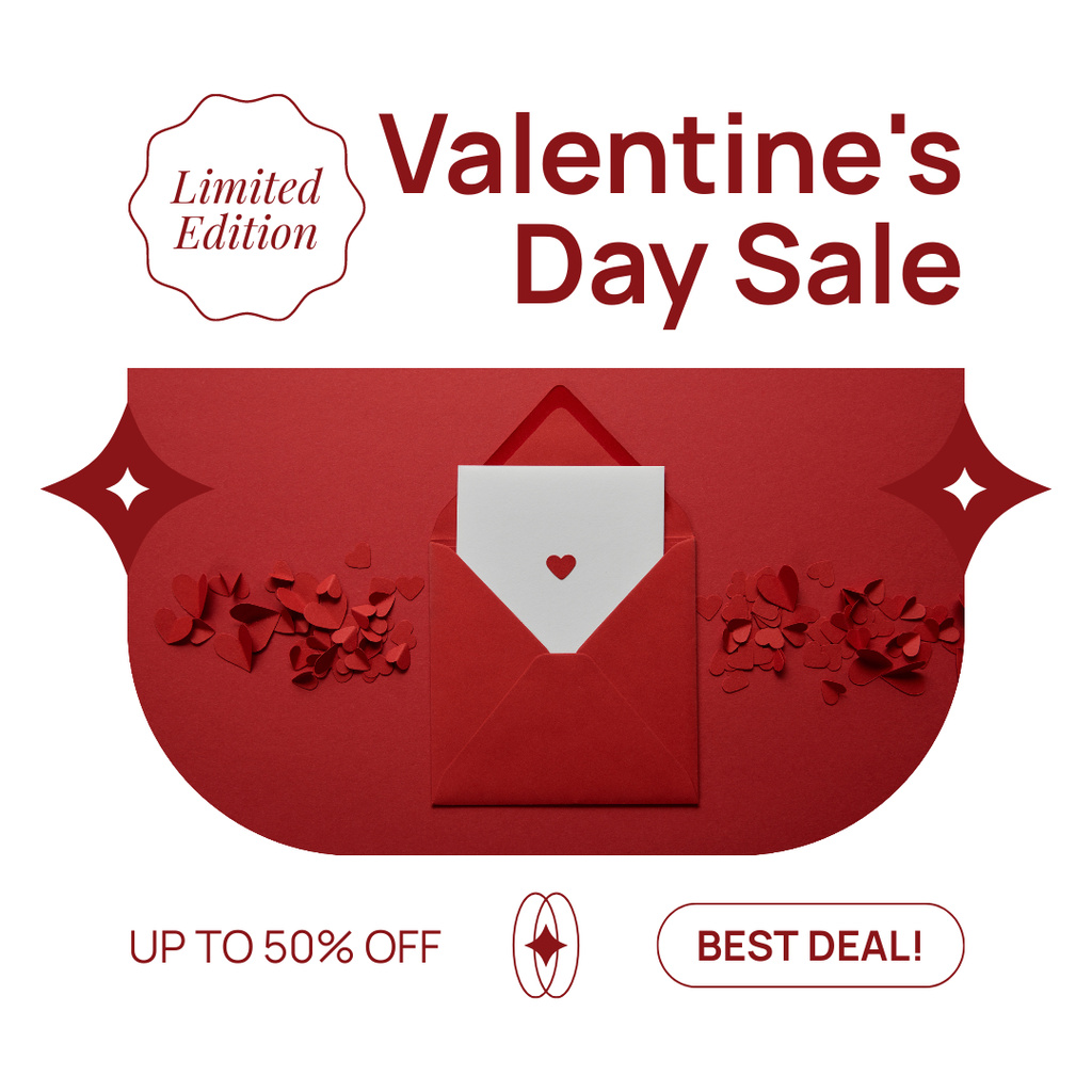 Designvorlage Limited Edition Valentine's Day Sale Offer für Instagram AD