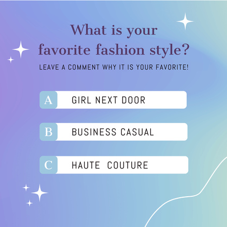 Designvorlage Question about Favorite Fashion Style für Instagram
