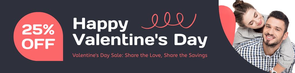Modèle de visuel Wishing Happy Valentine's Day With Discounts In Store - Twitter