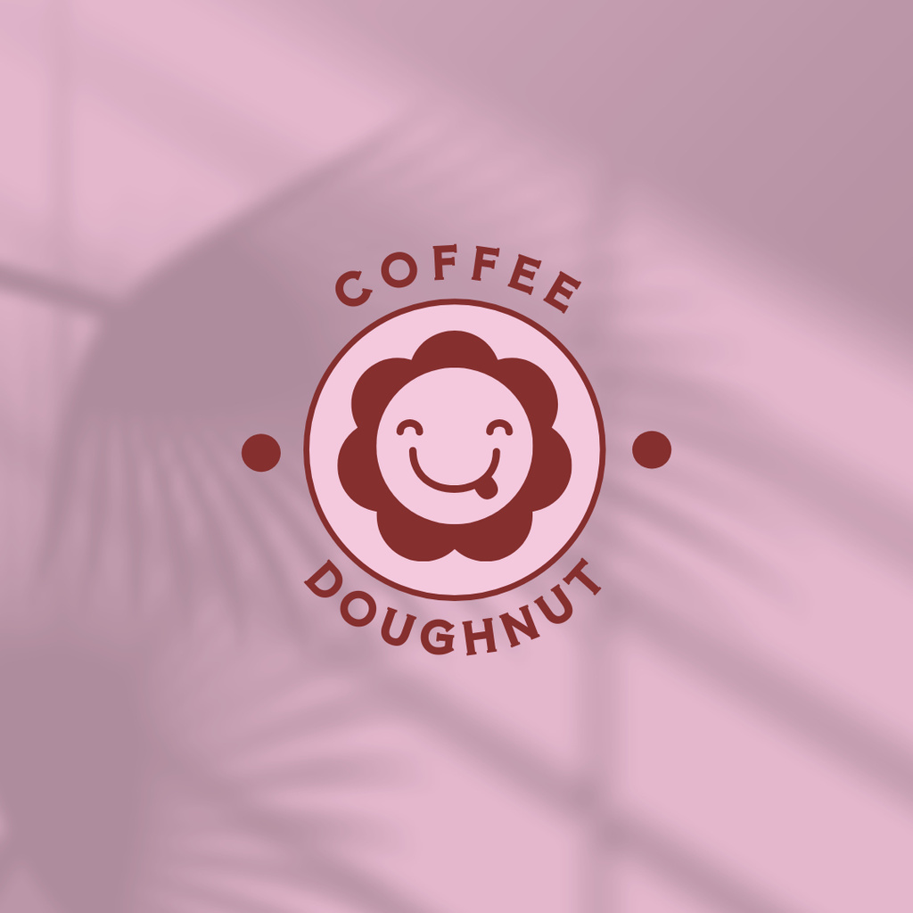 Cafe Ad with Doughnut Logo 1080x1080pxデザインテンプレート