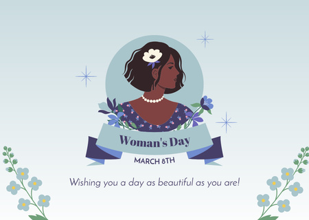 Kadınlar Günü'nde Güzel Dilekler Card Tasarım Şablonu